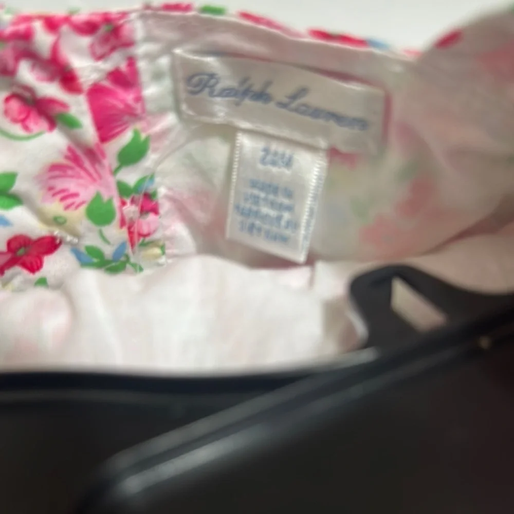 Ralph Lauren Smocked White and Pink Sundress with Square Neck